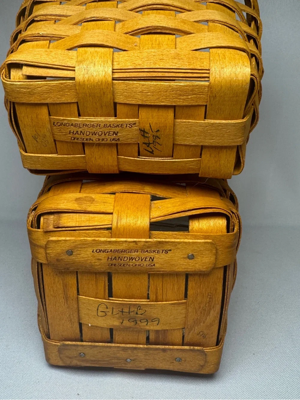Vintage Lot Of 2 longaberger Baskets Handwoven 1990s. Looks Great!